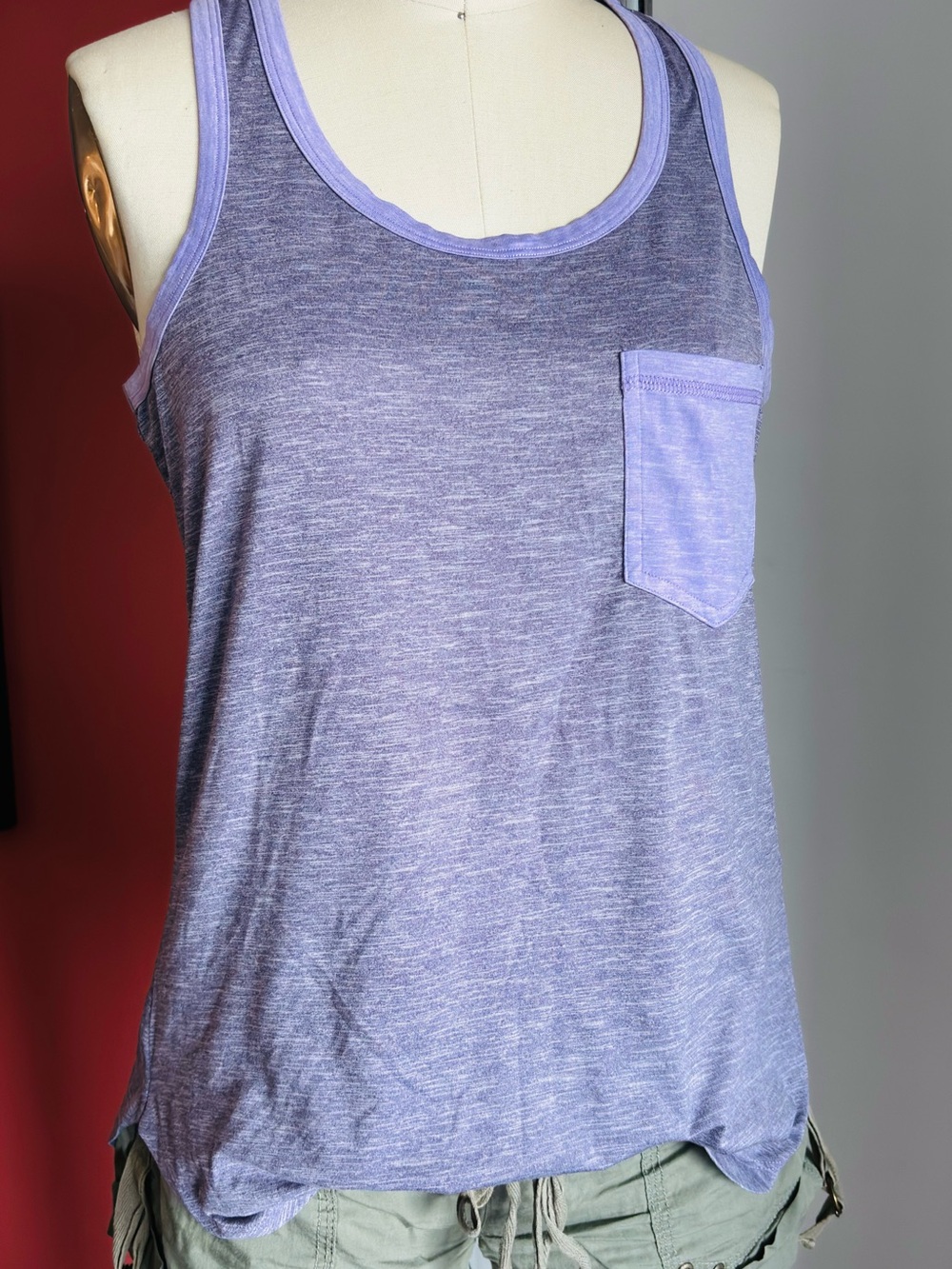 Avalanche Lavender Scoop-Neck Pocket Tank Top